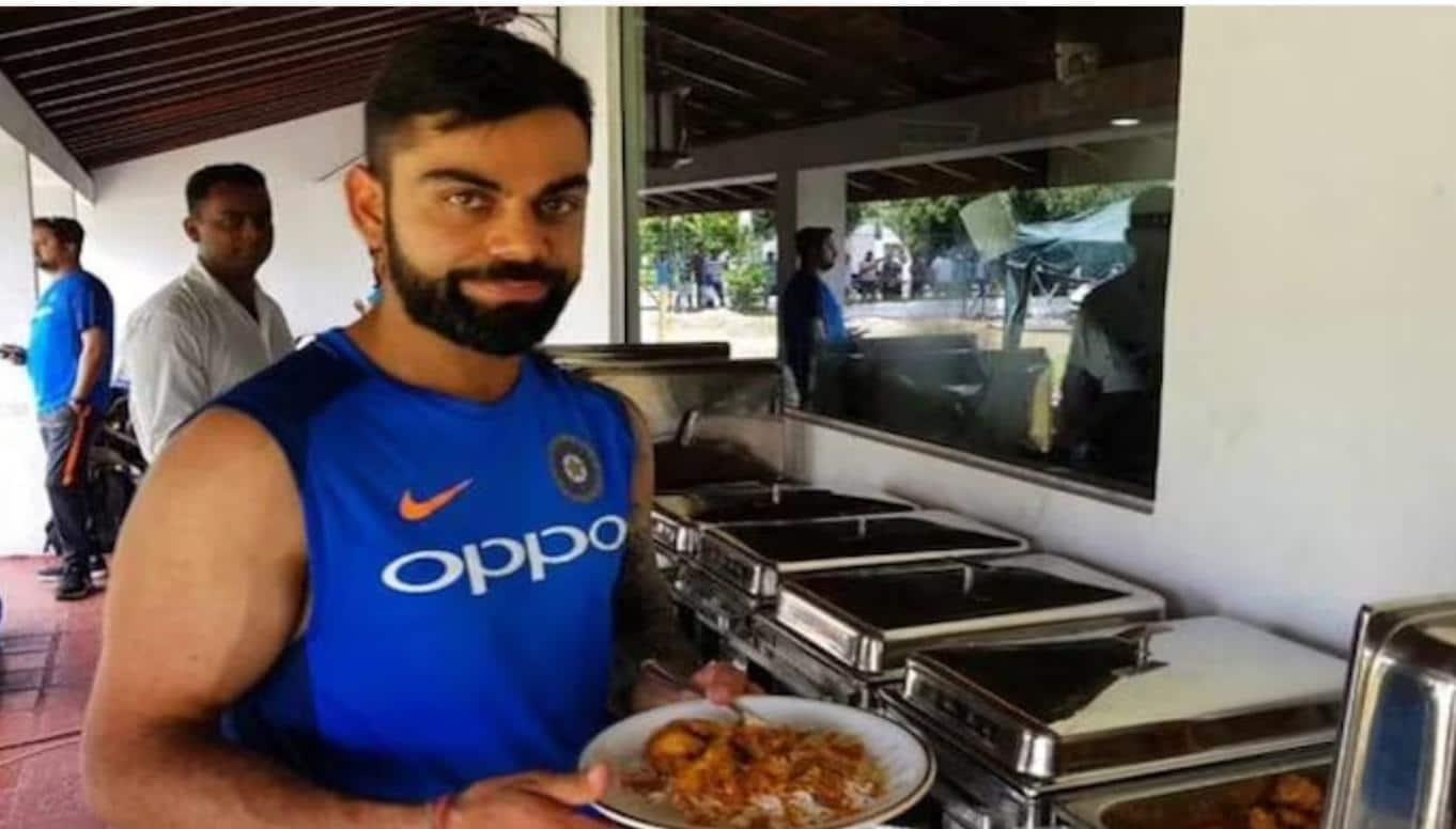 Virat Kohli during kunch break in a Test series [x]
